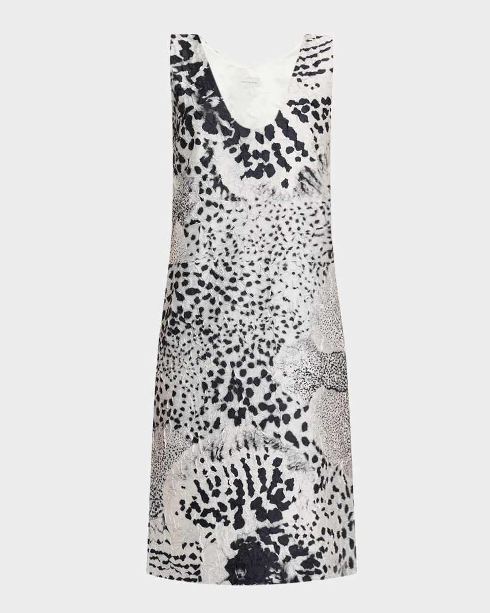 Debis Orchid-Print Crinkle Shift Dress